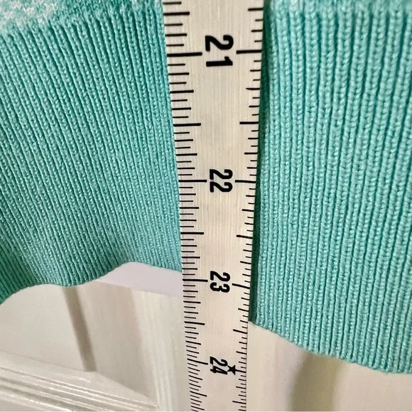 Draper James Women’s Gingham Turquoise & White Cardigan Sz L Preppy Academia - Picture 7 of 7